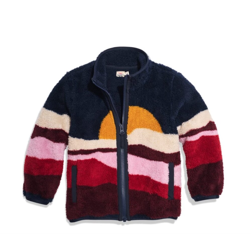 NWT Faherty Kids Mountain Sunset High Pile Fleece Jacket Size 2T